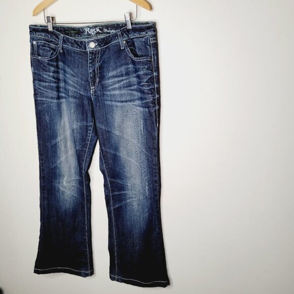 Wrangler Rock 47 Ultra Low Rise Dark Wash Jeans - Picture 4 of 8